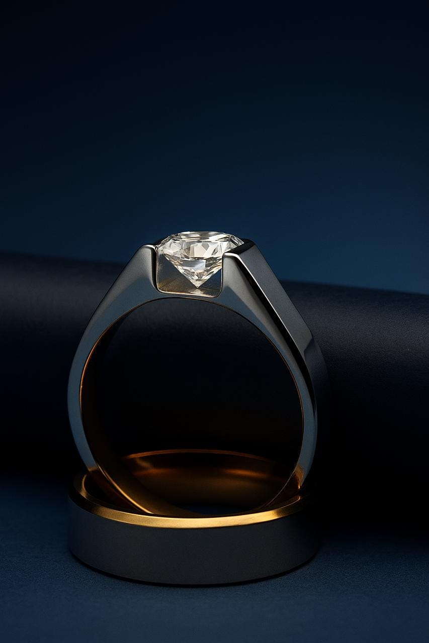Men’s Solitaire Diamond Ring | Lab-Grown or Moissanite | 1.50–1.60 Ct | Custom Gold or 925 Silver Band | Engagement or Wedding Jewelry