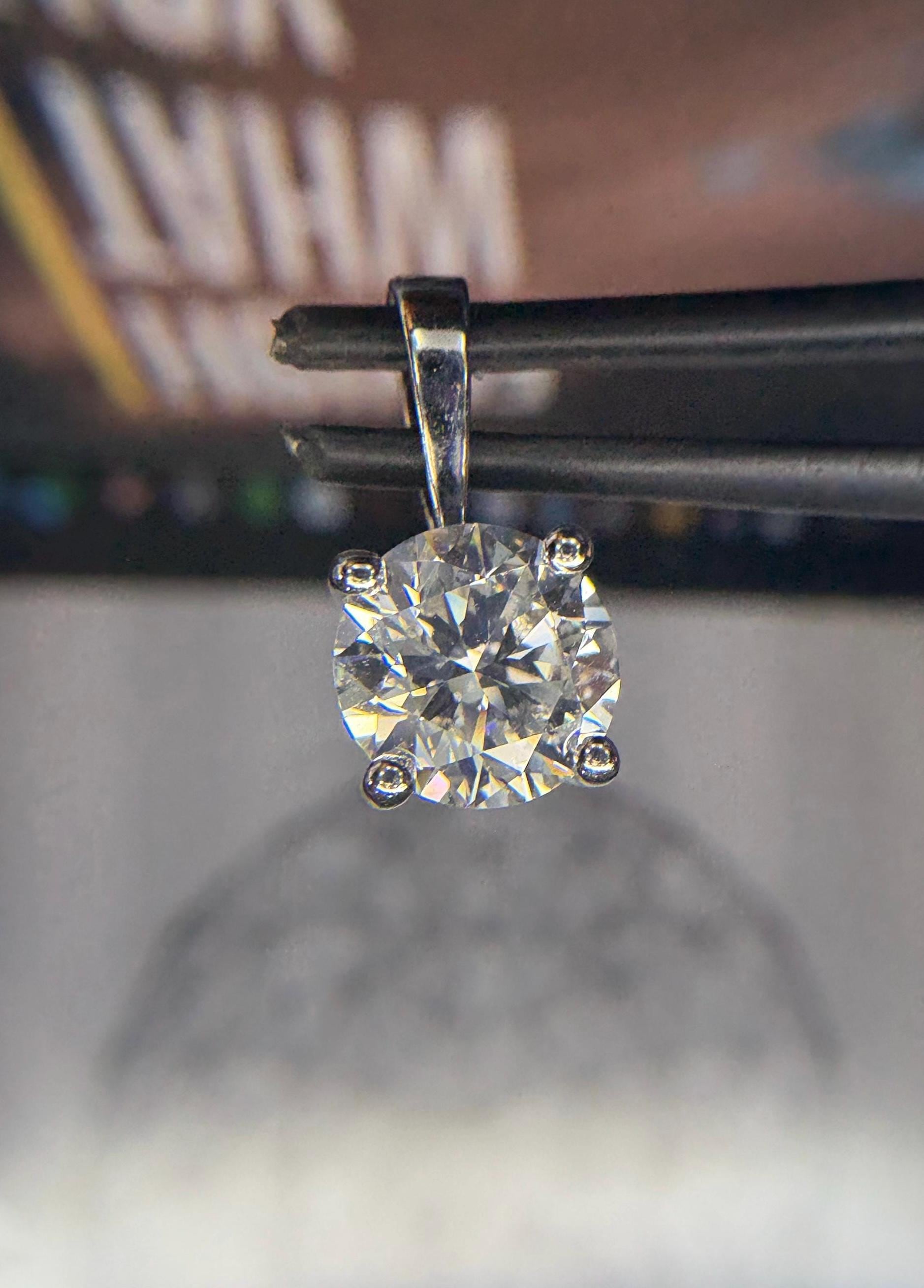 Portuguese Cut Solitaire Diamond Pendant – Classic Round Bezel Setting | S925 Silver Necklace